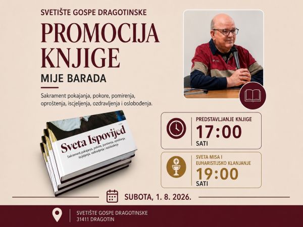 Promocija knjige Mije Barade u Svetištu Gospe Dragotinske