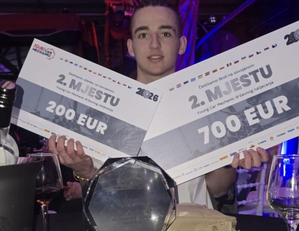 Učenik Ivano Pejić drugi mladi automehatroničar u Hrvatskoj