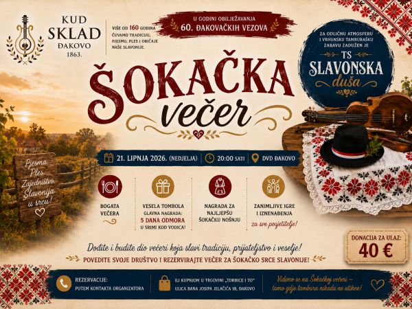 KUD &ldquo;Sklad&rdquo; Đakovo poziva na &Scaron;okačku večer