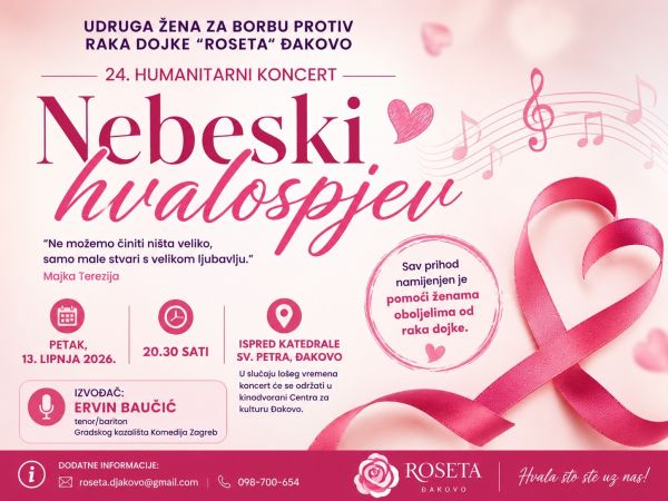 Humanitarni koncert „Nebeski hvalospjev“ ponovno u Đakovu