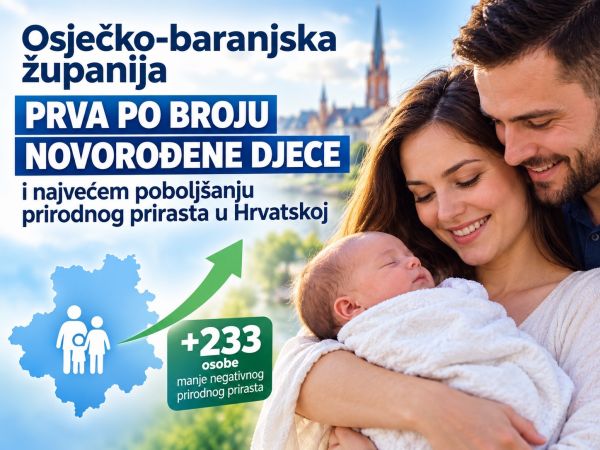 U OBŽ u 2025. godini rođeno 2.011 djece, a zabilježeno je i najveće pobolj&scaron;anje prirodnog prirasta u cijeloj državi