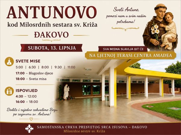 [RASPORED] Antunovo kod Milosrdnih sestara sv. Križa u Đakovu