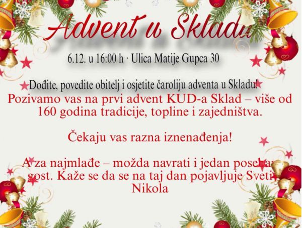 Prvi Advent KUD-a &ldquo;Sklad&rdquo; - početak blagdanske čarolije u Đakovu